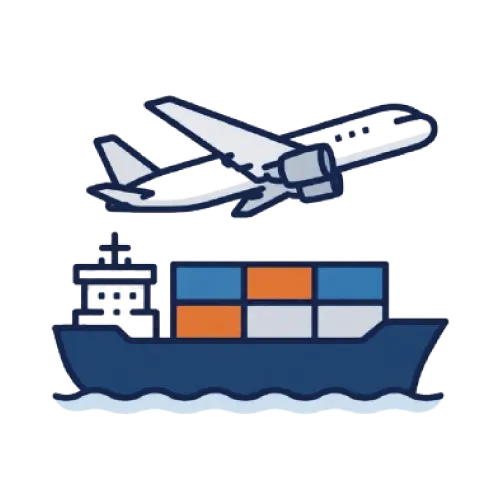 海上・航空で日本へ